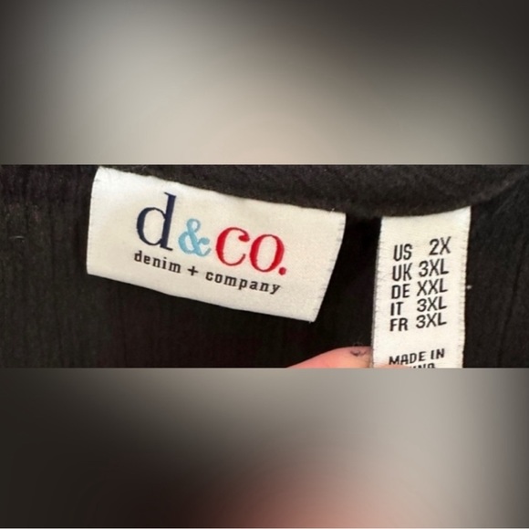 Women's Crepe Blouse - 3/4 inch bell sleeves - Size 2X | Denim&Co-Black - Picture 5 of 10